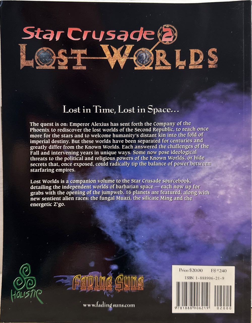 Fading Suns: Star Crusade 2: Lost Worlds  board game collectible [Barcode 9781888906219] - Main Image 2