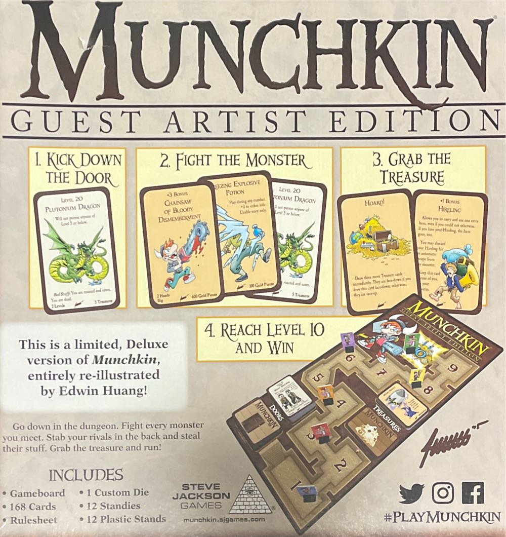 Munchkin Guest Artist Edition Steve Jackson Edwin Huang  board game collectible [Barcode 837654322567] - Main Image 2