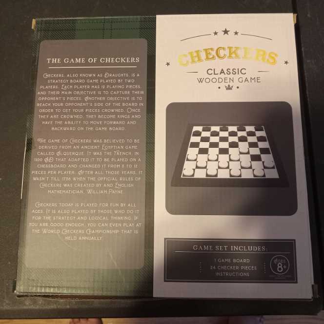 Checkers Classic Wooden Game  (2) board game collectible [Barcode 9837318179897] - Main Image 2