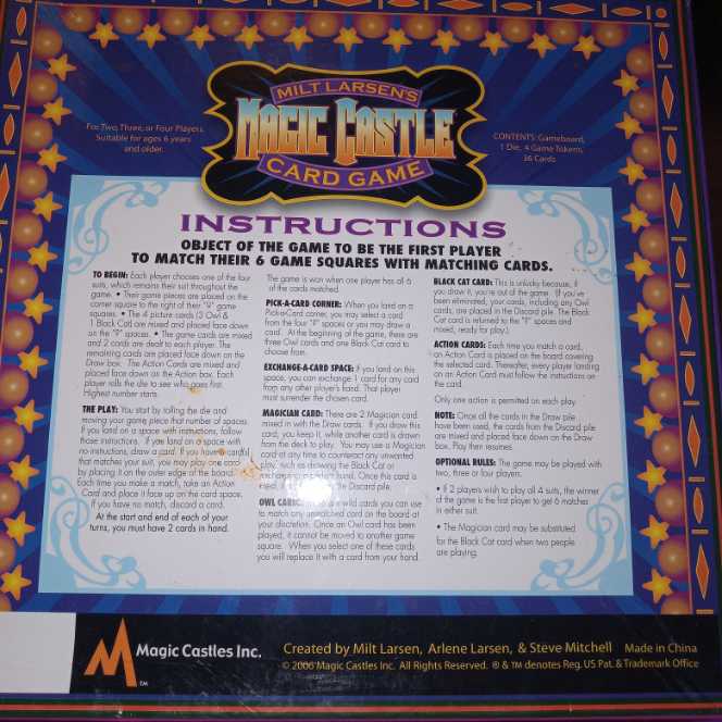 Milt Larsen’s Magic Castle Card Game  (2-4) board game collectible - Main Image 2