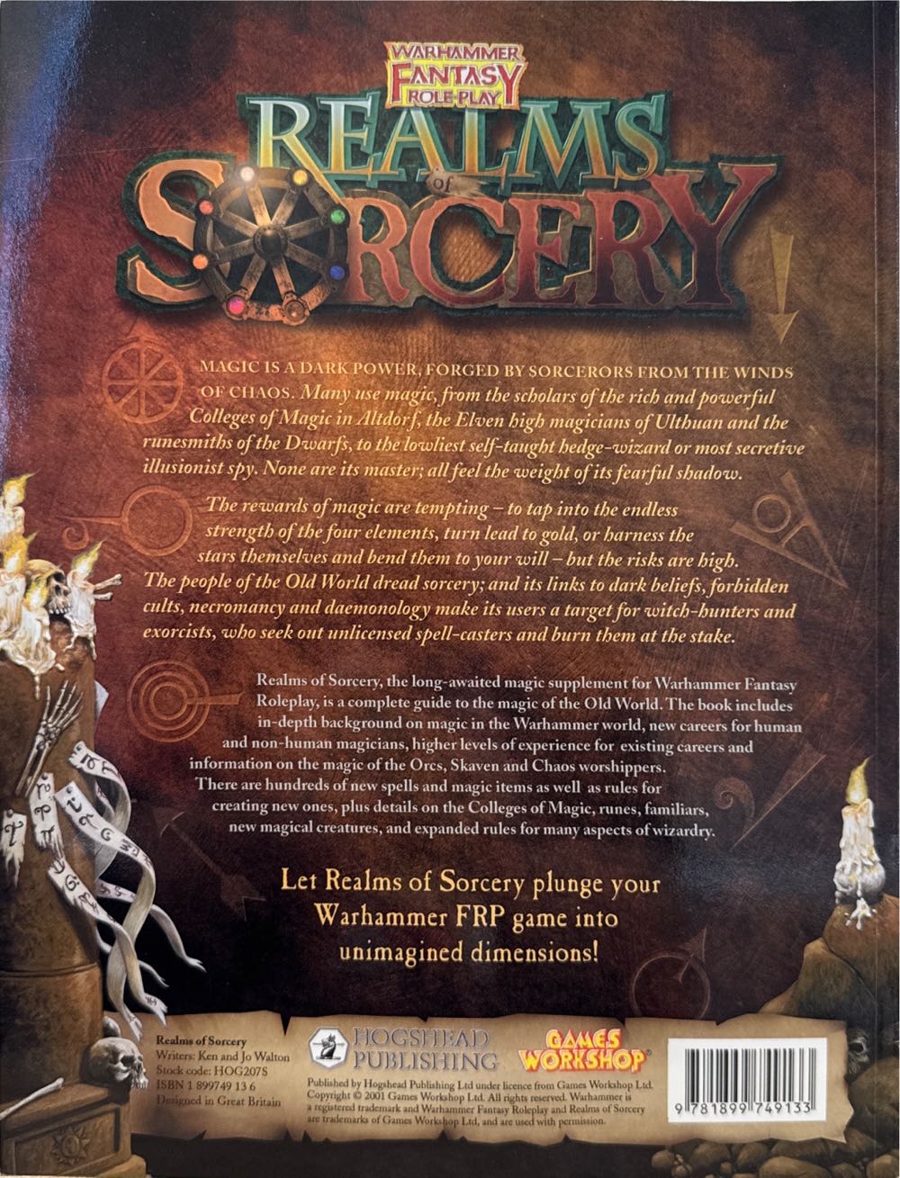 Warhammer Fantasy Roleplay: Realms Of Sorcery  board game collectible [Barcode 9781899749133] - Main Image 2