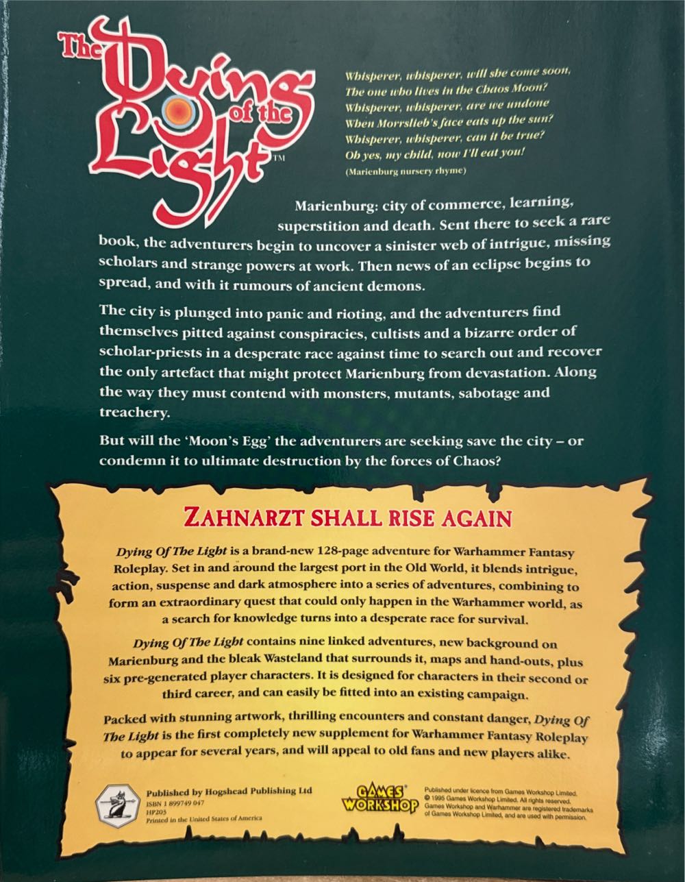 The Dying Of The Light  board game collectible - Main Image 2