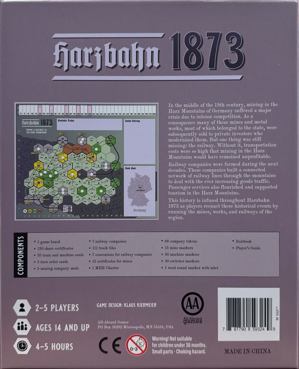 1873: Harzbahn 2nd Ed  (2-5) board game collectible [Barcode 787790593249] - Main Image 2