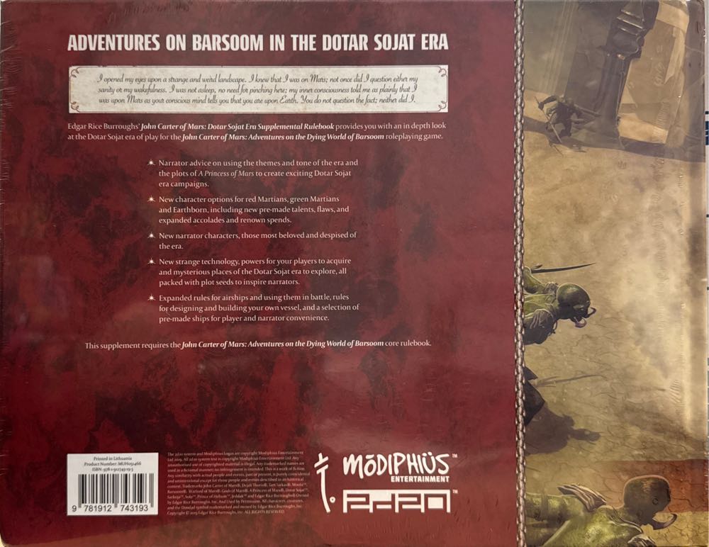 John Carter Of Mars: Dotar Sojat Era  board game collectible [Barcode 9781912743193] - Main Image 2