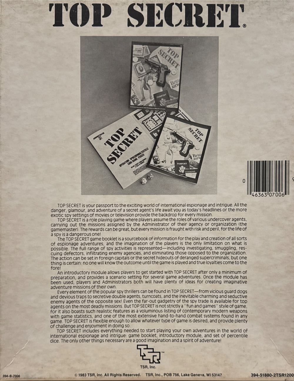Top Secret  (2+) board game collectible [Barcode 046363070069] - Main Image 2