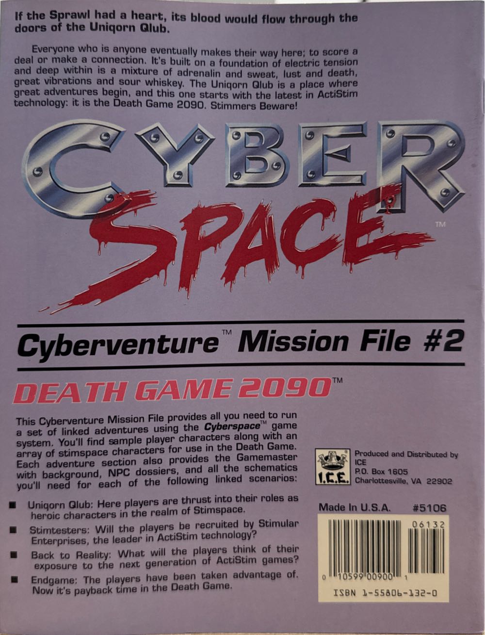 Cyber Space: Death Game 2090 - Cyberventure Mission File #2  board game collectible [Barcode 010599009001] - Main Image 2