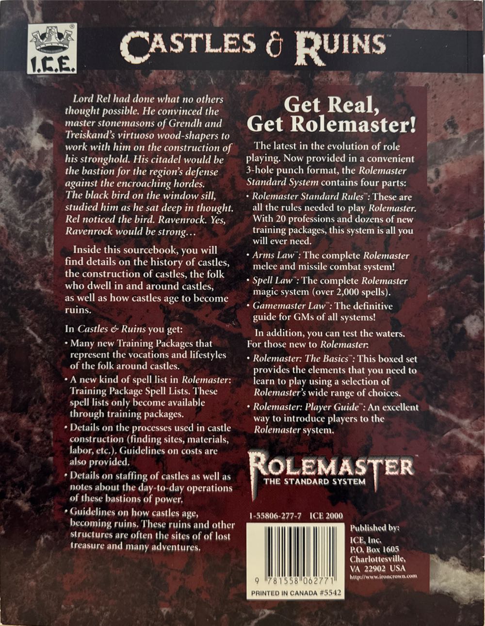 Rolemaster: Castles & Ruins  board game collectible [Barcode 9781558062771] - Main Image 2