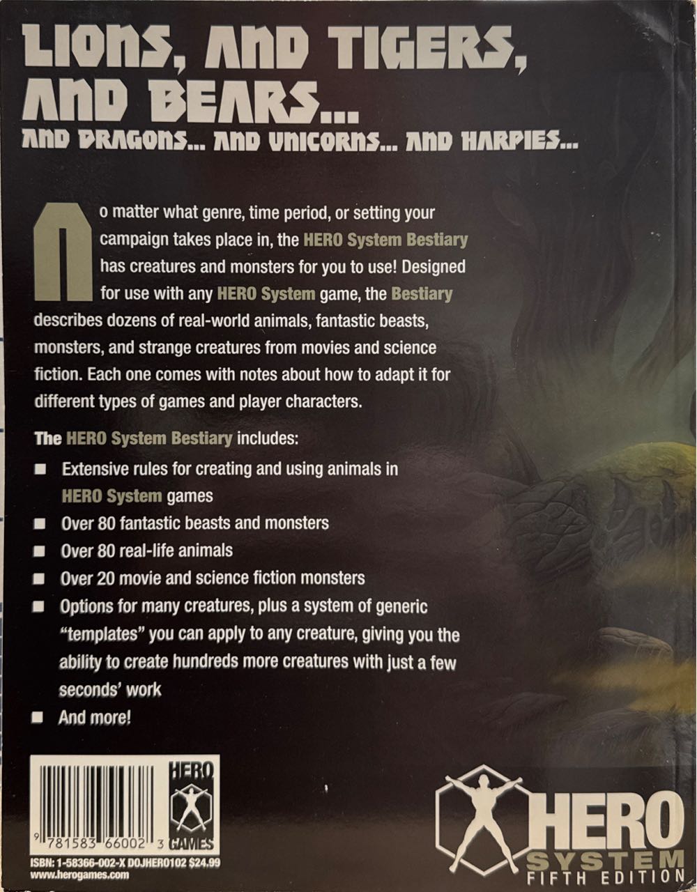 Hero System: Bestiary  board game collectible - Main Image 2