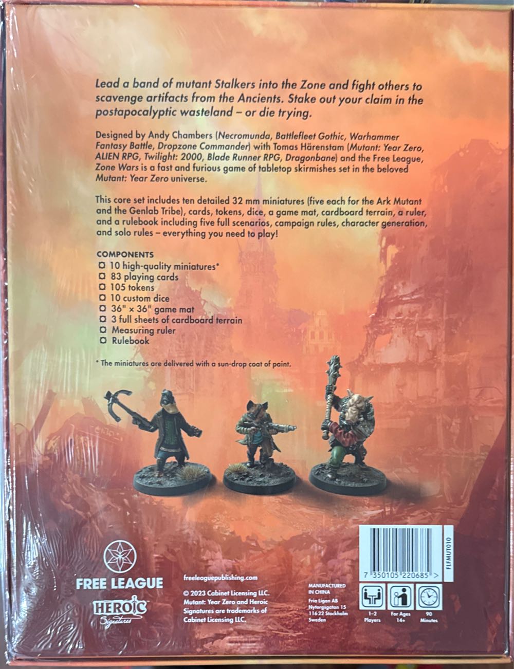 Free League: Mutant Year Zero: Zone Wars Core Set Boxed Miniatures Wargame Tabletop Skirmish Mayhem Everything Needs: Rpg Book Mat Dice & More  (2-4) board game collectible [Barcode 7350105220685] - Main Image 2
