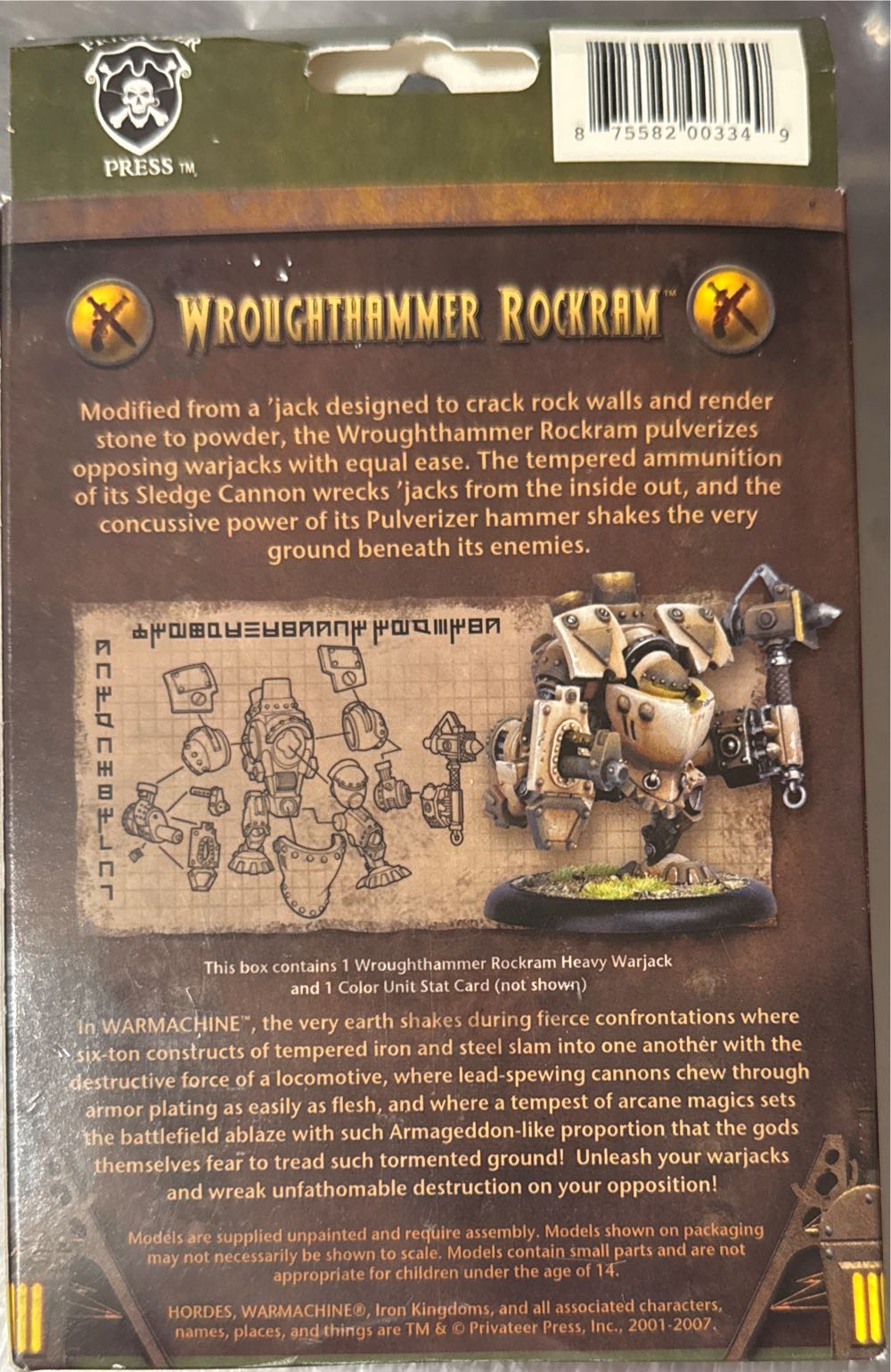 Warmachine Mercenary Wroughthammer Rockram Warjack 1 Rhulic Heavy Pip  board game collectible [Barcode 875582003349] - Main Image 2