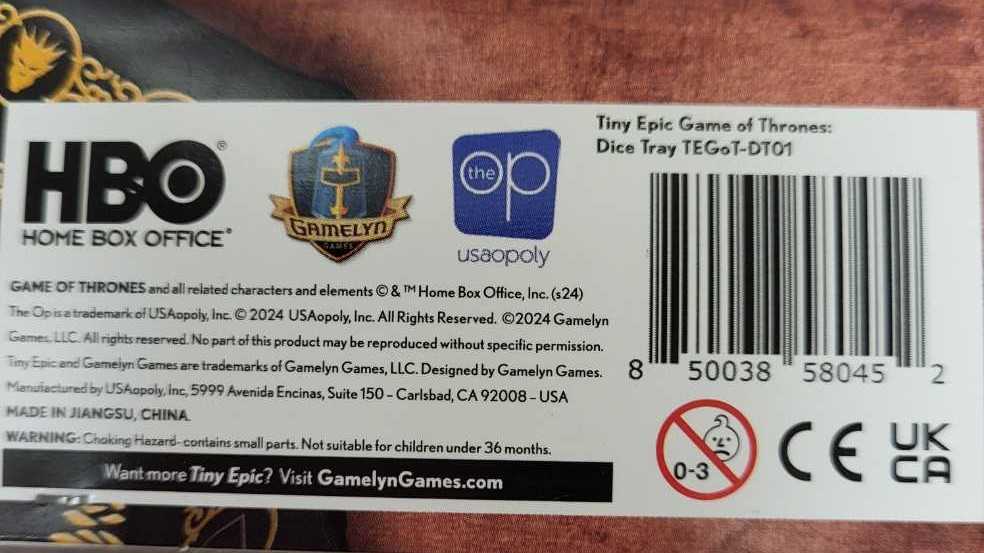 Tiny Epic Game Of Thrones: Dice Tray   board game collectible [Barcode 850038580452] - Main Image 3