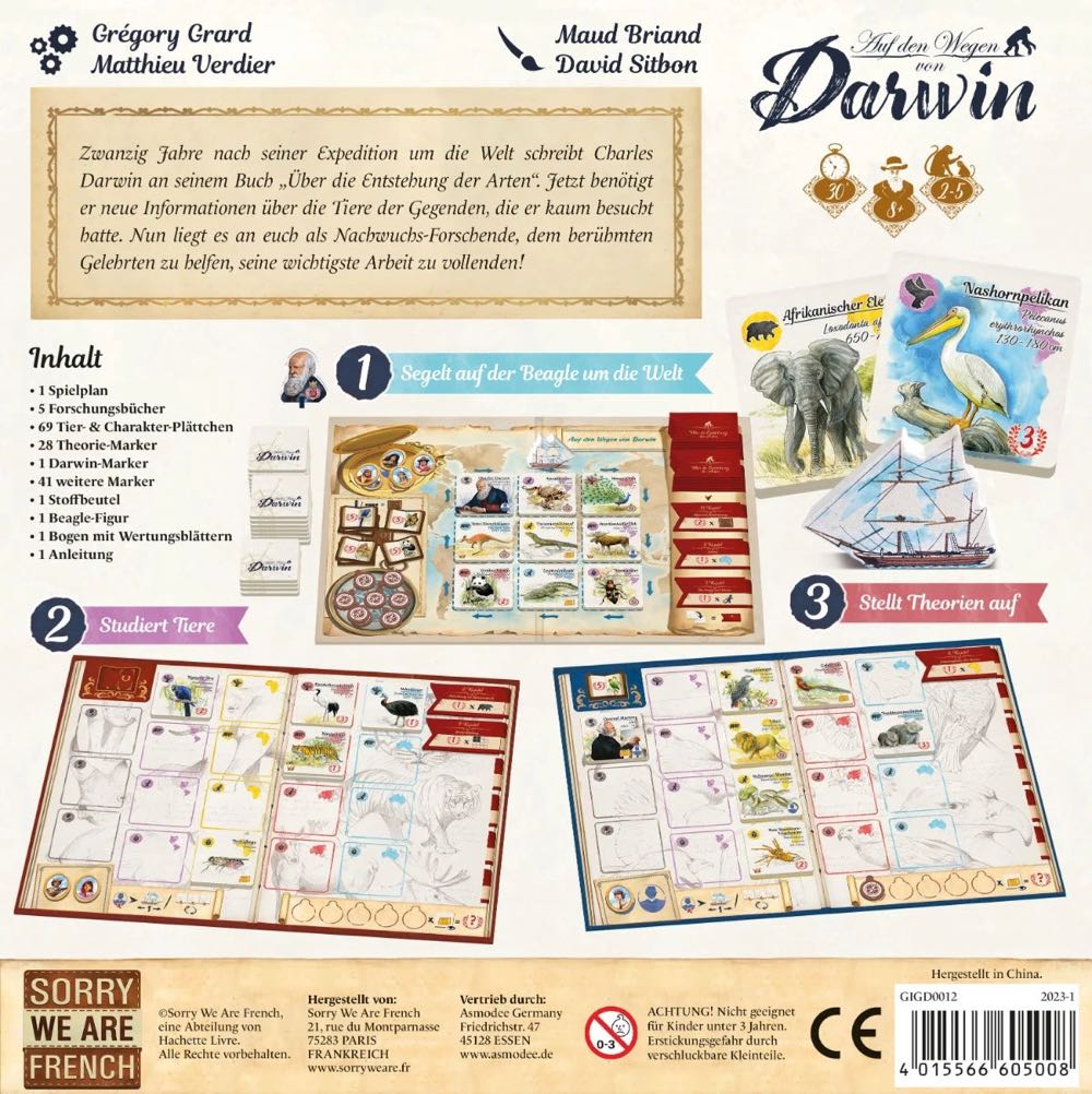 Sorry We Are French On The Paths Of Darwin Family Game 2-5 Players From 8 Years 30 Minutes German  (2-5) board game collectible [Barcode 4015566605008] - Main Image 2