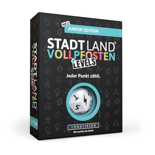 Denkriesen Stadt Land Vollpfosten® Levels Junior Edition | From 8 Years | 2-6 Players | Family Game