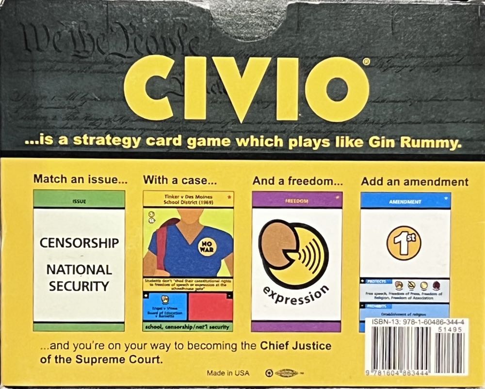 Civio: A Civil Rights Strategy Card Game  (2 3 4) board game collectible [Barcode 9781604863444] - Main Image 2