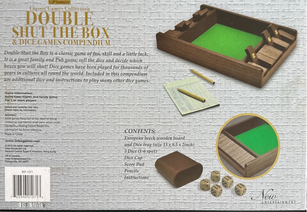Double Shut The Box  (2-4) board game collectible [Barcode 703396010713] - Main Image 2