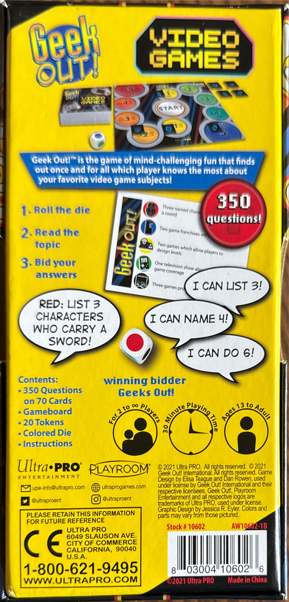 Geek Out Video Game Edition  (2-10) board game collectible [Barcode 803004106026] - Main Image 2