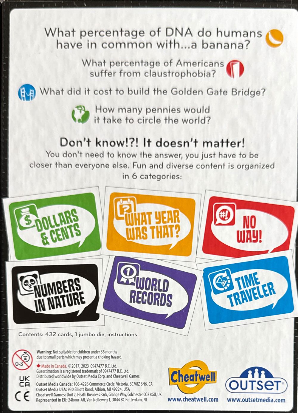 Guesstimation  (3+) board game collectible [Barcode 625012109413] - Main Image 2