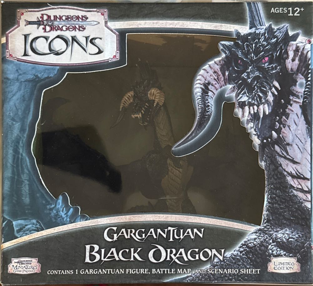 D&d Icons: Gargantuan Black Dragon  board game collectible [Barcode 653569150152] - Main Image 2