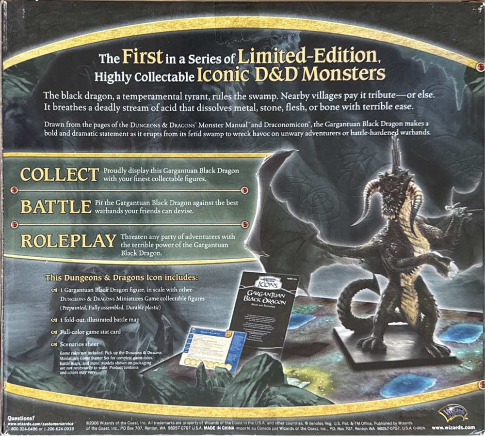D&d Icons: Gargantuan Black Dragon  board game collectible [Barcode 653569150152] - Main Image 4