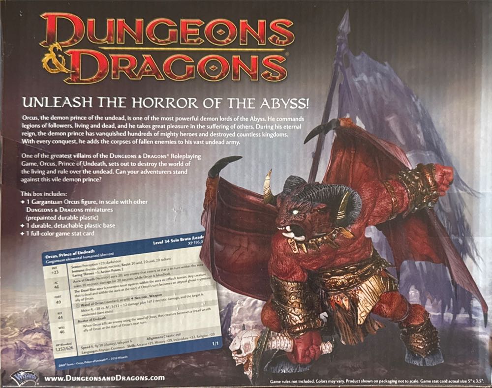 Dungeons & Dragons Limited Edition Figure Orcus Prince Of Undeath Loose  board game collectible [Barcode 653569516781] - Main Image 4