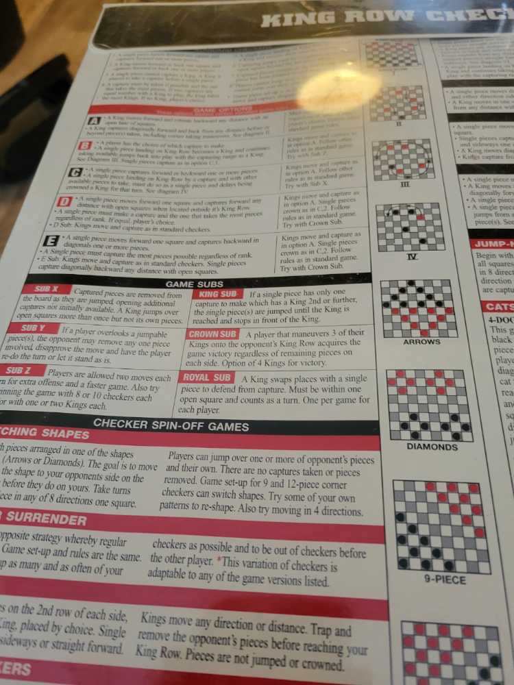 King Row Checkers  board game collectible - Main Image 2