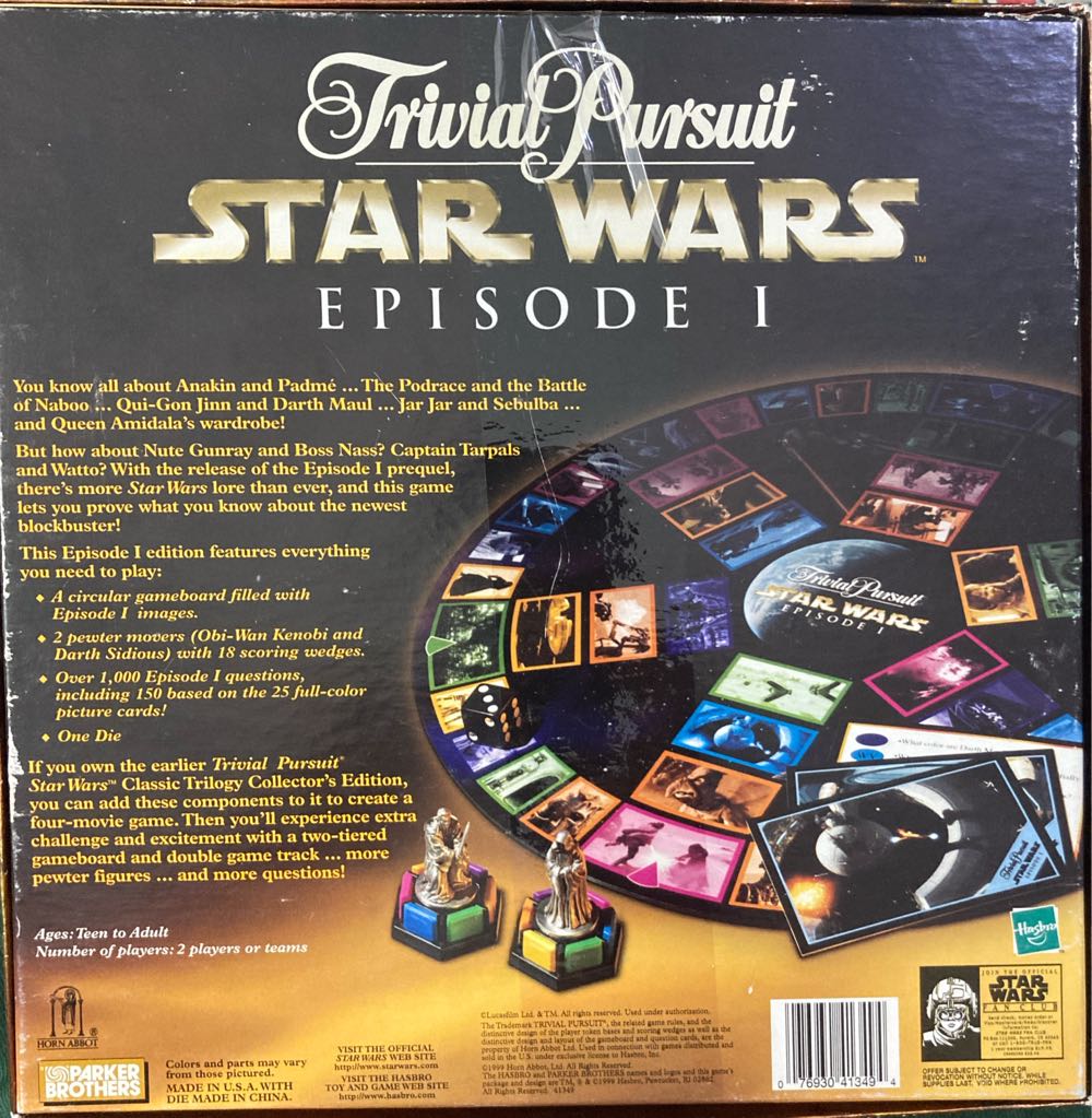 Trivial Pursuit: Star Wars Episode1 Collectors Edition  (2) board game collectible [Barcode 076930413494] - Main Image 2