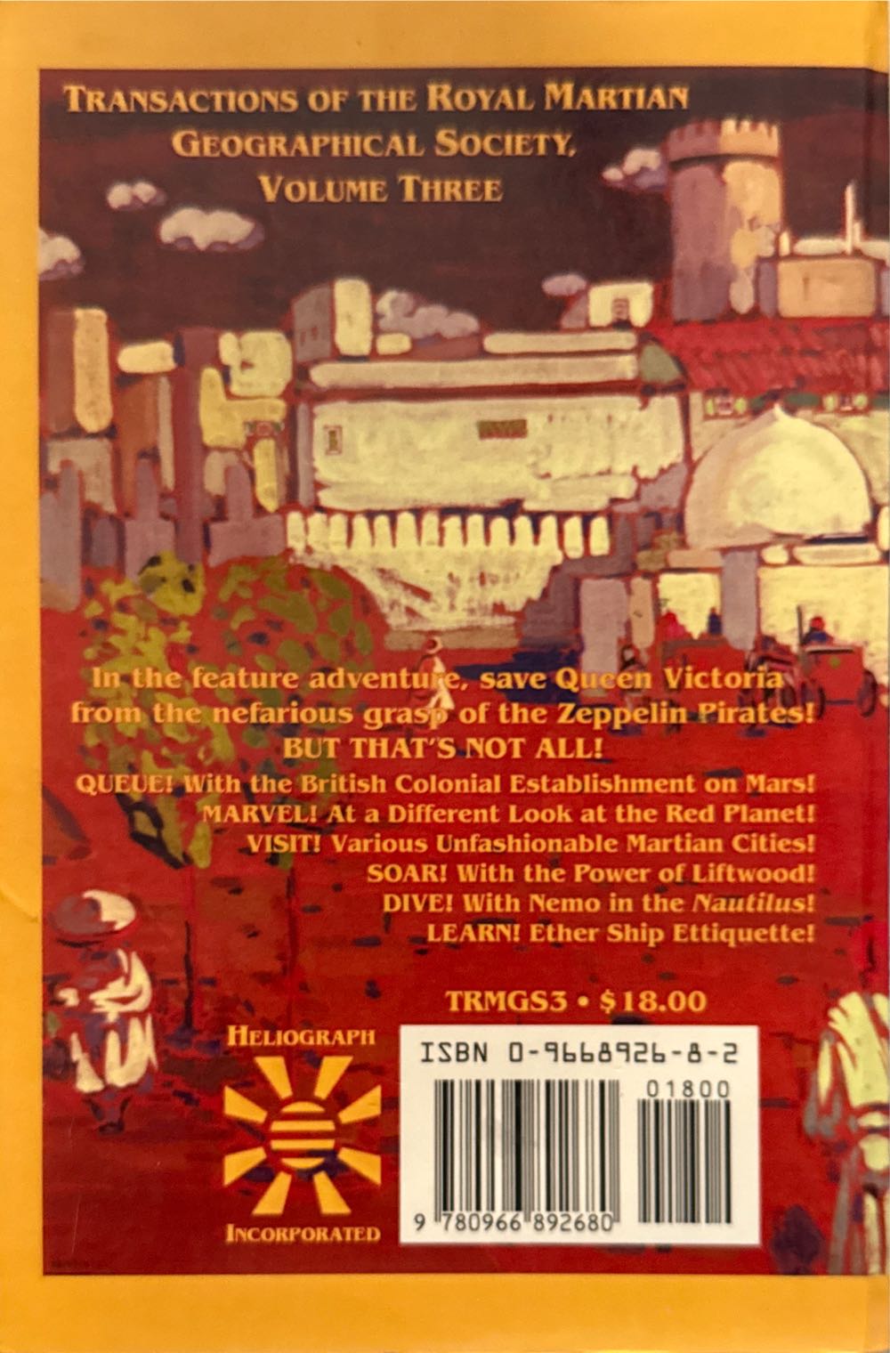 Transactions Of The Royal Martian Geographical Society Vol Rpg  board game collectible [Barcode 9780966892680] - Main Image 2