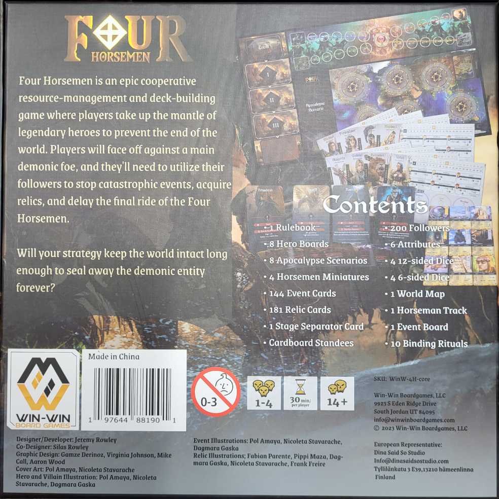 Four Horsemen  (1-4) board game collectible [Barcode 197644881901] - Main Image 2