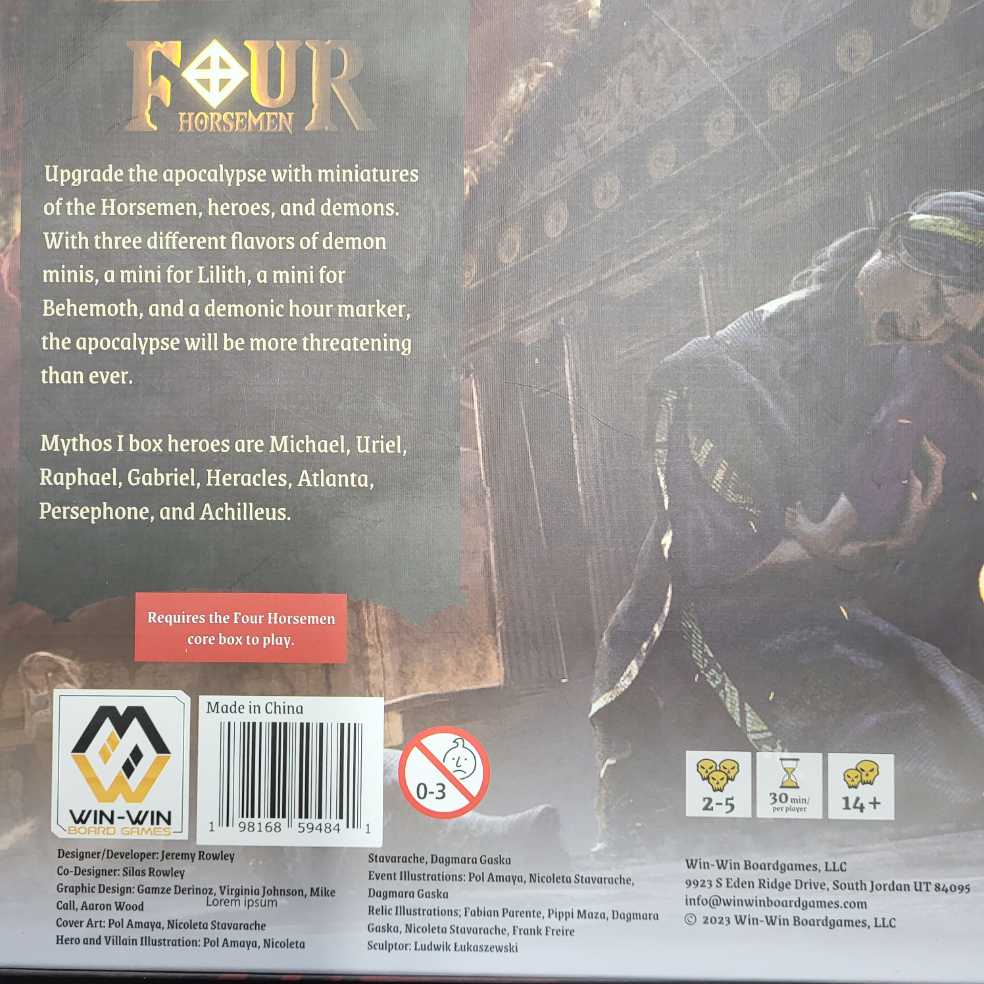 Four Horsemen: Mythos Box I  (2-5) board game collectible [Barcode 198168594841] - Main Image 2