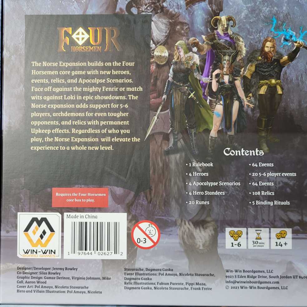 Four Horsemen: Norse Expansion   (1-6) board game collectible [Barcode 197644026272] - Main Image 2