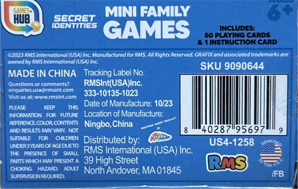 Secret Identities (Mini)  board game collectible - Main Image 2