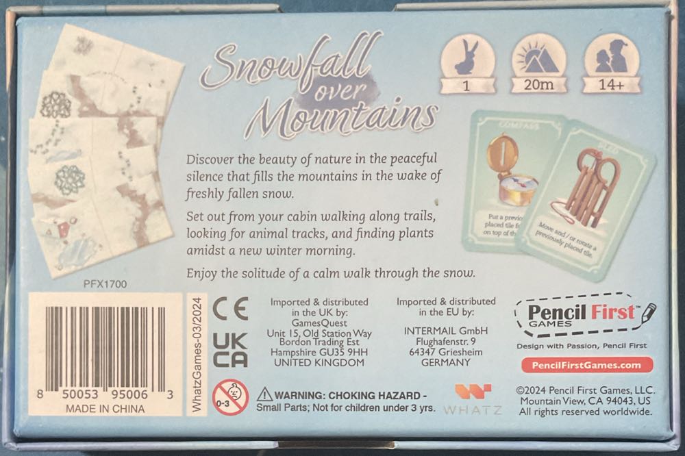 Snowfall Over Mountains  (1) board game collectible - Main Image 2