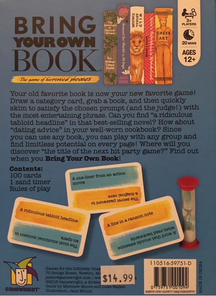 Bring Your Own Book  (3+) board game collectible [Barcode 759751001094] - Main Image 2
