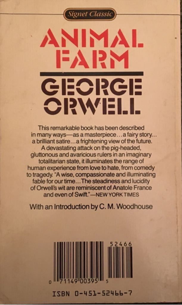 Animal Farm - George Orwell (A Signet Classic - Paperback) book collectible [Barcode 9780451524669] - Main Image 2