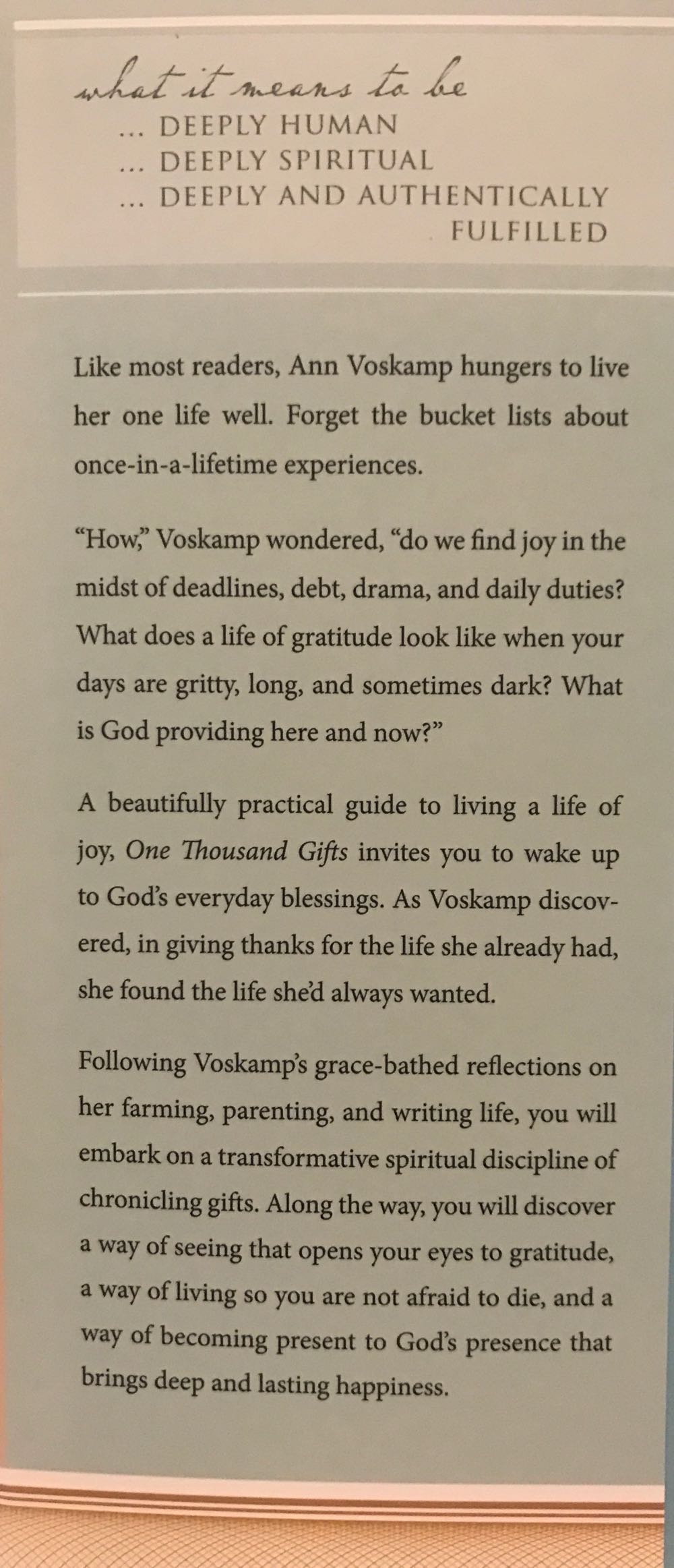 One Thousand Gifts - Ann Voskamp (Zondervan - Hardcover) book collectible [Barcode 9780310321910] - Main Image 3