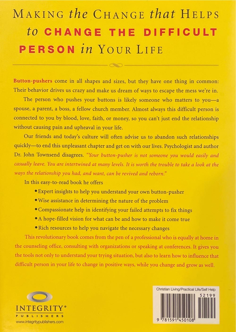 Who’s Pushing Your Buttons? - John Townsend (Thomas Nelson Inc) book collectible [Barcode 9781591450108] - Main Image 2