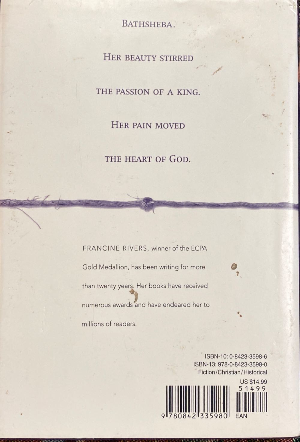 Unspoken: Bathsheba - Francine Rivers (Tyndale  House - Hardcover) book collectible [Barcode 9780842335980] - Main Image 2