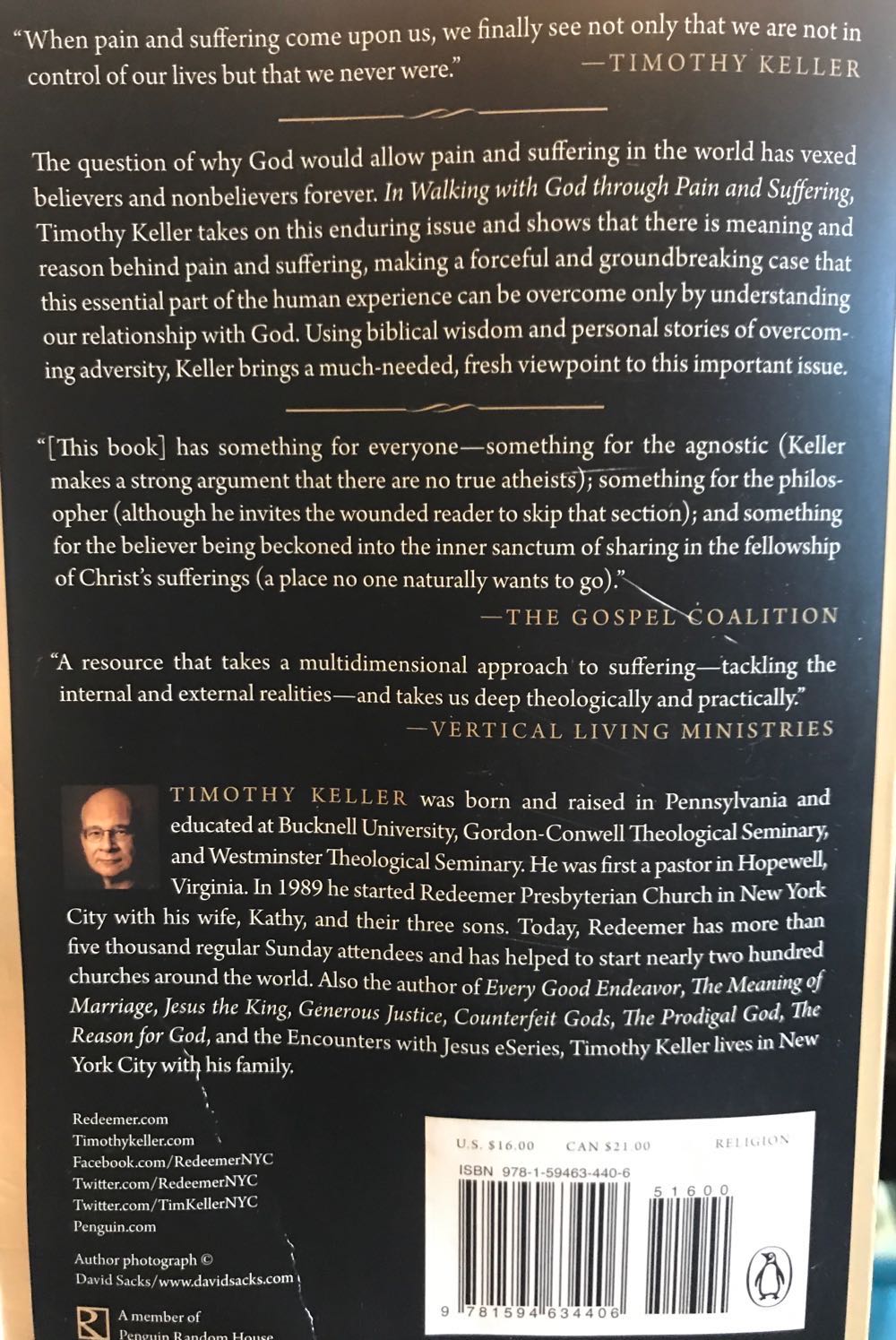 Walking With God Through Pain And Suffering - Timothy Keller (Penguin Books - Paperback) book collectible [Barcode 9781594634406] - Main Image 2