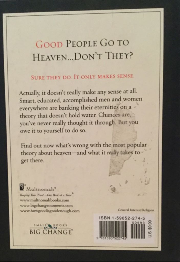 How Good Is Good Enough? - Andy Stanley (Multnomah Books - Hardcover) book collectible [Barcode 9781590522745] - Main Image 2