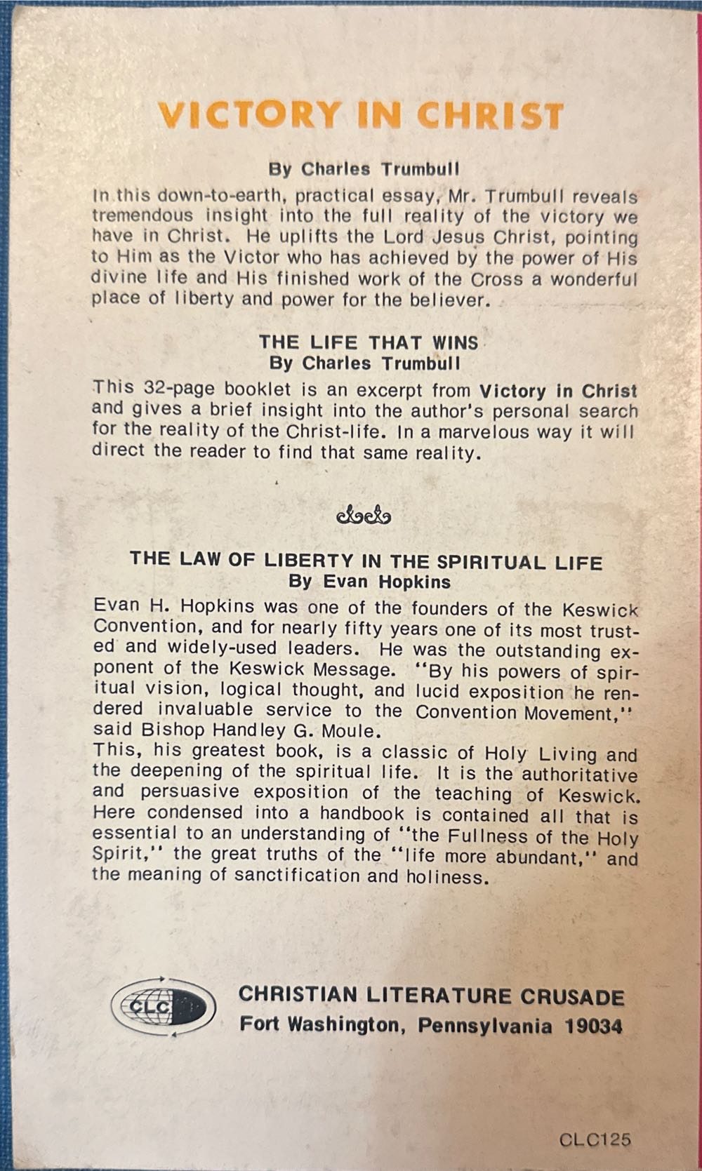 Victory in Christ - Trumbull, Charles book collectible [Barcode 9780875085333] - Main Image 2