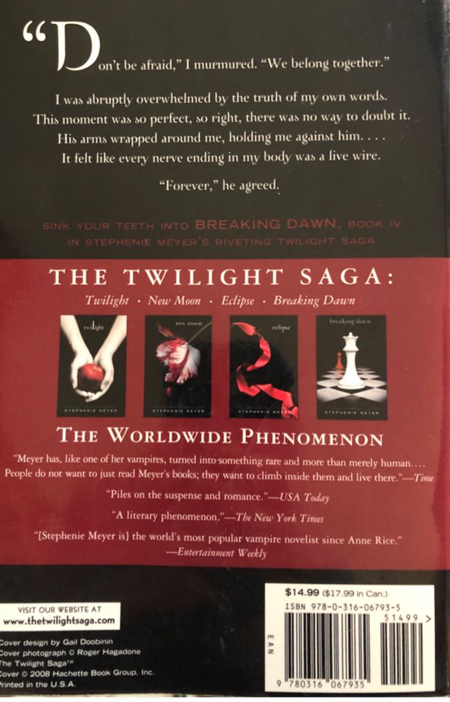 Breaking Dawn - Stephenie Meyer (Little Brown and Company - Paperback) book collectible [Barcode 9780316067935] - Main Image 2