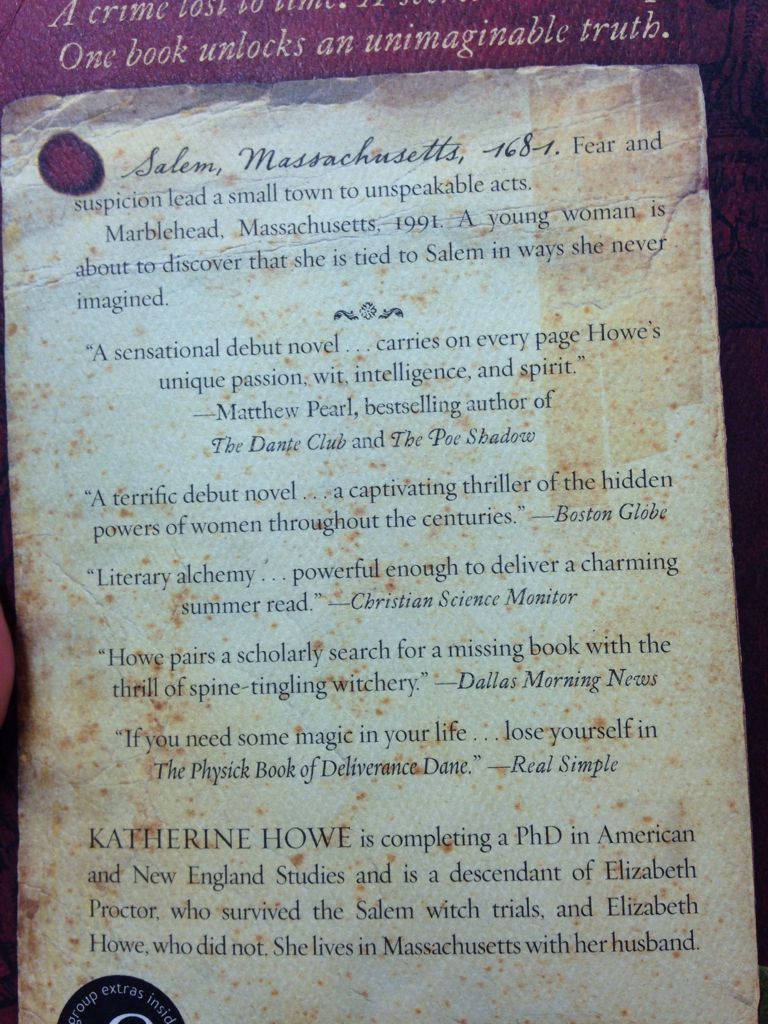 The Physick Book of Deliverance Dane - Katherine Howe (Hyperion - Paperback) book collectible [Barcode 9781401341336] - Main Image 2