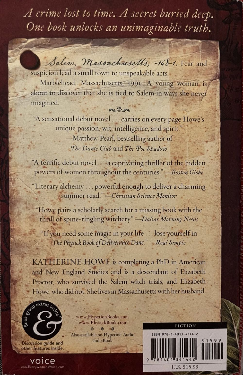 The Physick Book of Deliverance Dane - Katherine Howe (Voice - Trade Paperback) book collectible [Barcode 9781401341442] - Main Image 2