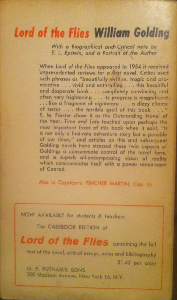 Lord of the Flies  (Capricorn Books - Paperback) book collectible - Main Image 2