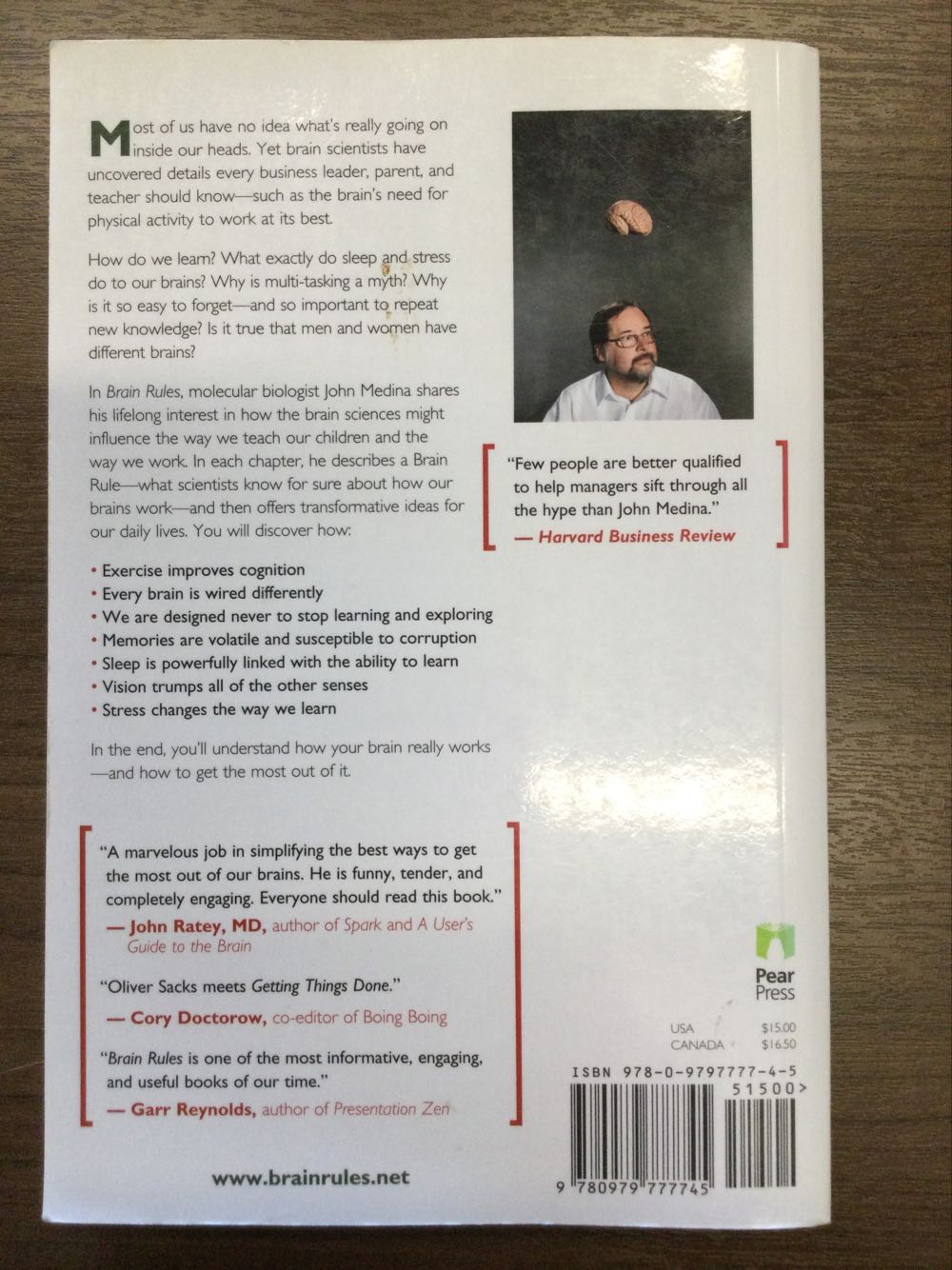 Brain Rules : 12 Principles for Surviving and Thriving at Work, Home, and School - John Medina (Pear Press - Audiobook) book collectible [Barcode 9780979777745] - Main Image 2