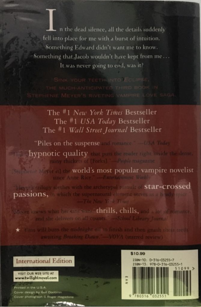 Eclipse - Stephenie Meyer (Little Brown and Company - Paperback) book collectible [Barcode 9780316032551] - Main Image 2