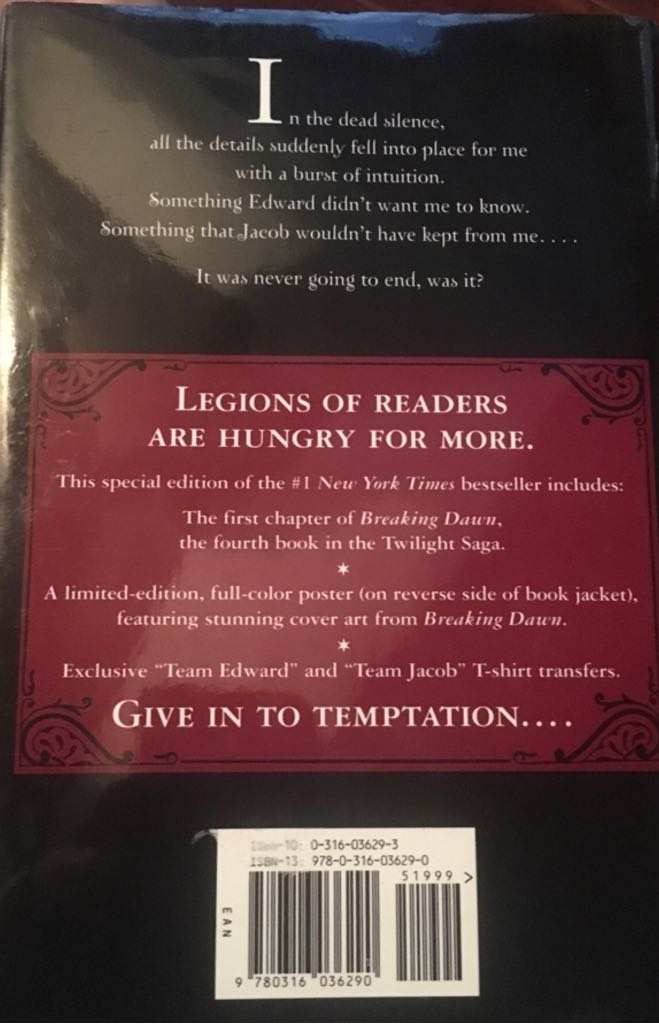 Eclipse - Stephanie Meyer (Little, Brown and Company - Hardcover) book collectible [Barcode 9780316036290] - Main Image 2