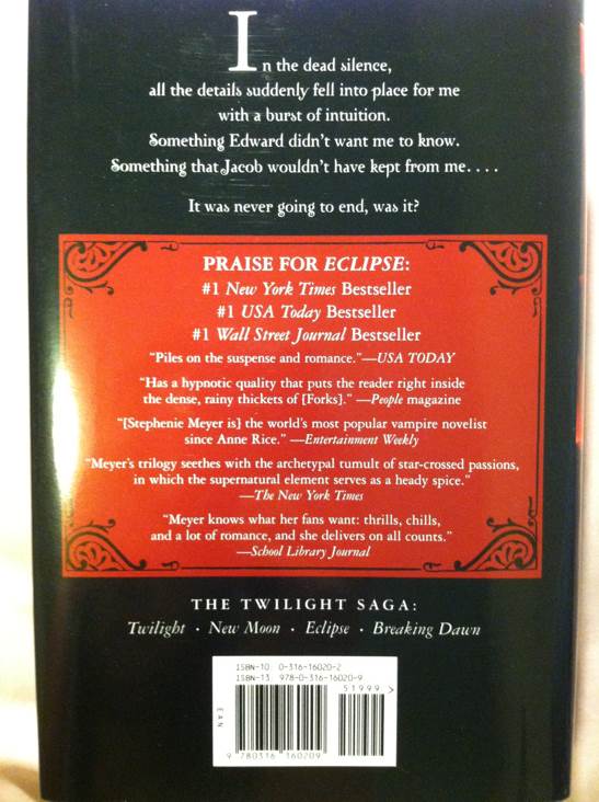 Eclipse (The Twilight Saga, #3) - Stephenie Meyer (Little, Brown and Company - Hardcover) book collectible [Barcode 9780316160209] - Main Image 2