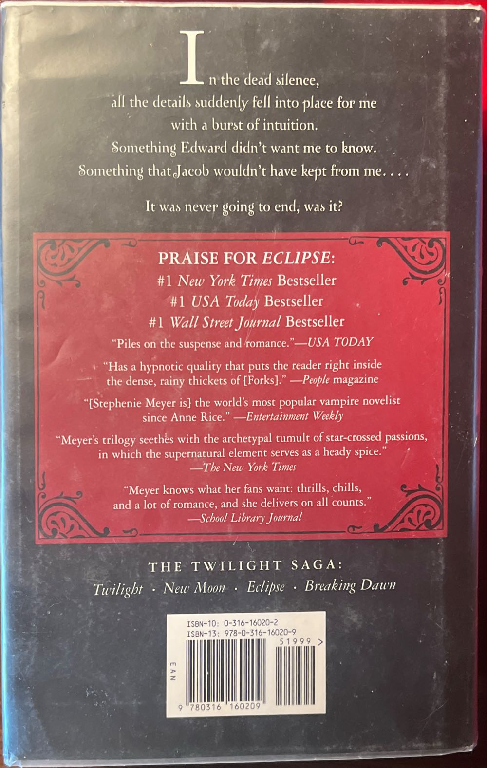 Eclipse - Stephenie Meyer (Little, Brown and Company - Hardcover) book collectible [Barcode 9780316160209] - Main Image 5