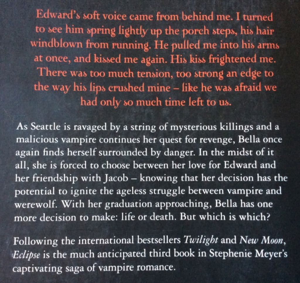 Eclipse - Stephenie Meyer (Atom - Paperback) book collectible [Barcode 9781905654369] - Main Image 2